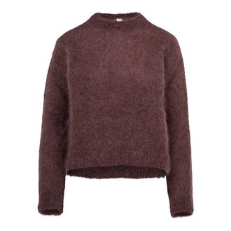 Bomboogie Maglia girocollo puffy in mohair - - Knitwear - Donna - Marrone - M