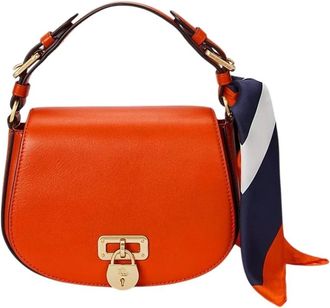 Ralph Lauren Tanner Medium Handtas - Dames - Tassen - Oranje - Maat: ONE Size Zijde