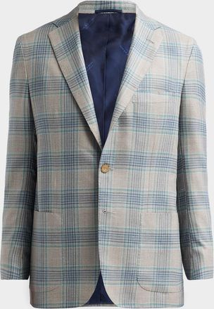 Kiton Men & apos;s Cashmere Plaid Single-Breasted Sport Coat