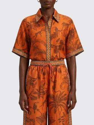 Alemais Camicia Monkey Alemais in seta con stampa tropicale