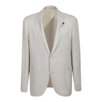 Lardini Formal Blazers, male, Beige, Size: XL Hopsack Jacket