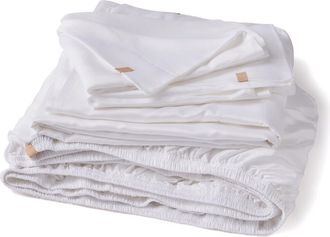 Lunya The Quintessential Flat Sheet, Fitted Sheet & Pillowcase Set in Sincere White at Nordstrom, Size California King