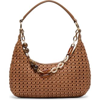 Dolce Vita Poppie Woven Faux Leather Shoulder Bag in Saddle at Nordstrom
