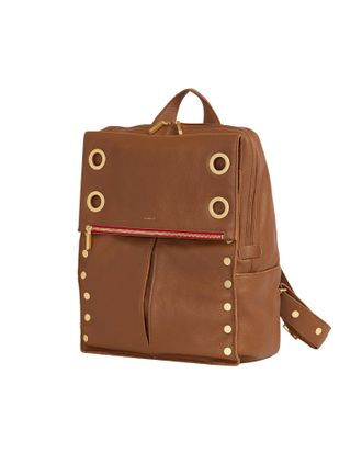 Hammitt Hammitt Montana Backpack Mahogany Pebble Brushed Gold Red Zip XL