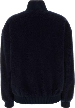 Prada Womens Dark Blue Pile Bomber Jacket Navy Giubbini