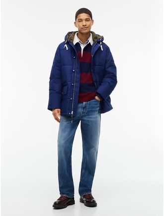 Tommy Hilfiger Mens Water-Repellent Lightweight Puffer Parka - Preppy Navy - XXXL