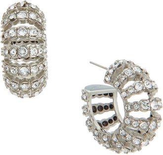 Oscar De La Renta Oscar De La Renta Rhinestone Hoop Earrings
