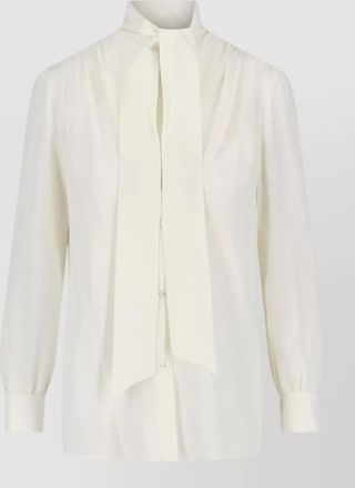 Nili Lotan long sleeve top tie detail pleated back