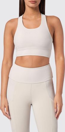 Plein Sport Top sportivo cropped slim fit in jersey con spalline incrociate