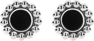 Lagos Maya Circle Stud Earrings in Silver/Onyx at Nordstrom