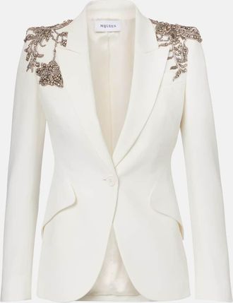 Alexander McQueen Blazer monopetto con ricamo