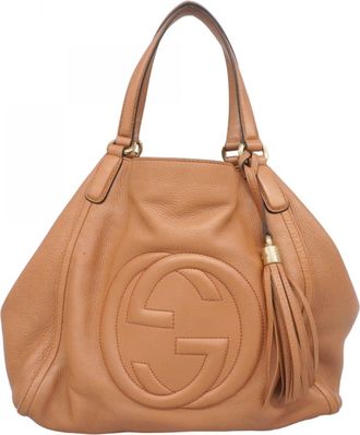 Gucci Orange Leather Tote Bag (Pre-Owned)