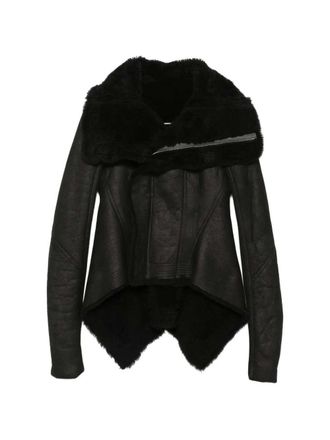 Rick Owens Giacca asimmetrica Naska di Rick Owens con finiture in shearling