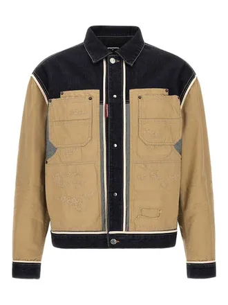 Dsquared2 Two-Material Denim Jacket