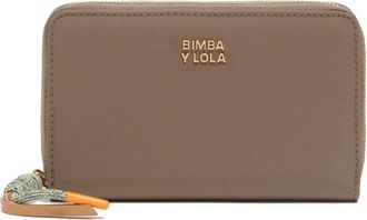 Bimba & Lola logo-detail zip wallet - women - Polyurethane/Polyester/Leather - One Size - Neutrals