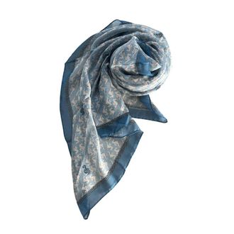 Borbonese Blue Silk Women Womens Scarf