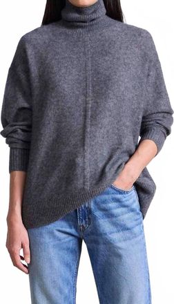 Apiece Apart Softest Tissue Weight Turtleneck Sweater In Charcoal