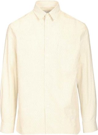 Maison Kitsun&eacute; Overhemden, Heren, Veelkleurig, L, Katoen, Qm 00430 Gestreept Shirt
