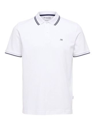 Selected Short Sleeved Polo Shirt In Bright White