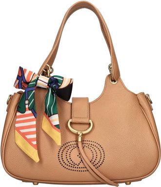 La Carrie Ilary Leren Tas - Dames - Schoudertassen - Bruin - ONE Size - Leer - Tassen