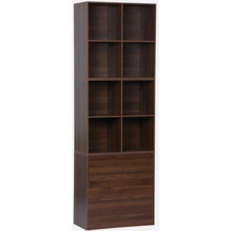 Sweeek Sweeek - Estanter&iacute;a, Biblioteca Modular Con 3 Cajones Y 8 Nichos, Kompo, Madera De Nogal, 70x35x70 Cm