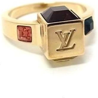 Louis Vuitton Gamble Gold Metal Band Ring (Pre-Owned)