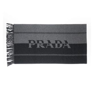 Prada Small Wool Scarf with Jacquard Logo - unisex - Prada - Winter Scarves - Gray - ONE SIZE - Accessories