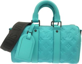 Louis Vuitton Taurillon Turquoise Leather Boston Bag (Pre-Owned)