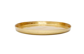 Classic Touch Set of 4 Gold Glitter Salad Plates with Raised Rim
