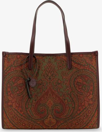Etro Borsa shopping Love Trotter in tessuto jacquard Paisley con manici in pelle - ETRO - gender_Woman