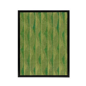 Artery8 Green Lines Vintage Pattern Framed Canvas Wall Art Print Furuya Korin | Size: W24 x H32