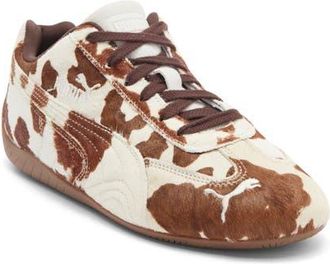 Puma Speedcat Genuine Calf Hair Sneaker in Chocolate Brown/Gum at Nordstrom, Size 6.5