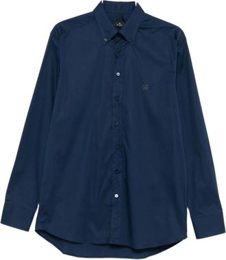 Etro Blauw Overhemd voor Mannen - Heren - Casual Overhemden - Blauw - 2XL - Katoen - Overhemden