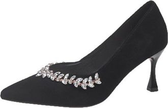 Generic Ladies Shoes Size 5.5 Low Heel and Autumn 8cm Pointed Stilettos Single Shoes Shallow Mouth Black Evening Fashion Shoes Dating High Heels Womens Shoes 