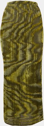 Ronny Kobo Ronny Kobo Green/black Devore Midi Jay Skirt
