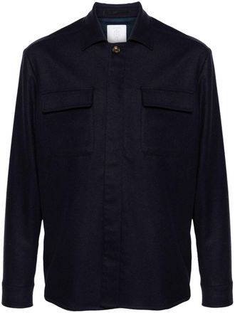 Eleventy fleece shirt jacket - men - Polyester/Wool/Elastane/Cashmere - 52 - Blue