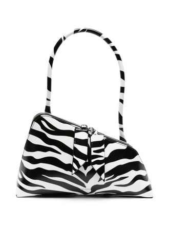 The Attico Sunrise schoudertas met zebraprint - Zwart