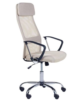 Beliani Silla de oficina giratoria beige