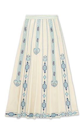 Fortela Nicea Bi-Color Embroidery Skirt in Off White at Nordstrom, Size 44 Eu