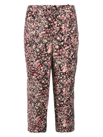 Victoria Beckham printed trousers - women - Cotton - 12 - Black