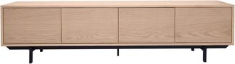 Miliboo Miliboo - Mueble de televisión acabado en madera de roble y metal negro L200 cm manny