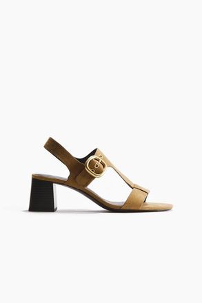 H&M Block-heeled Sandals in Light Olive Green at Nordstrom, Size 11