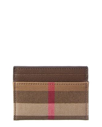 Burberry Check E-Canvas & Leather Card Case