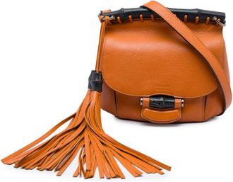 Gucci Pre-owned Gucci Small Calfskin Bamboo Nouveau Fringe Crossbody Ladies B5DH9JIGUW466JRB