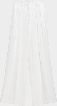 Michael Kors Pleated Sequin Wide-Leg Slouch Trousers