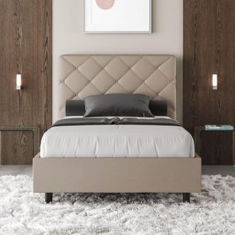 Les Tendances Itamoby - Letto una piazza e mezza senza rete imbottito 120x190 similpelle tortora Priya