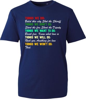 Generic Outlaw Task List T-Shirt, Funny Things We Did Build This City Shirt, Gift Unisex Tee Top (Navy, L Years)