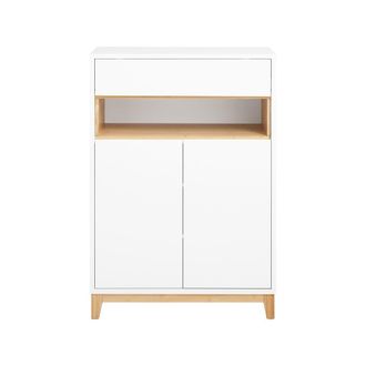 SoBuy Sobuy Mobile Multifunzionale Per Ingresso, Soggiorno E Cucina, Con 1 Cassetto, 1 Scomparto E 2 Porte, Mobile Per Scarpe E Armadio Da Stoccaggio, Bianc