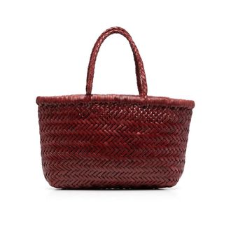 Dragon Diffusion Tote Bags, female, Red, Size: ONE SIZE Red Leather Woven Tote Bag