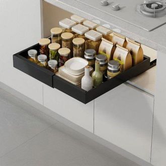 OEM Cesta Para Caj&oacute;n Tuserxln - Caj&oacute;n Deslizante - Ancho Ajustable 32-52cm - Negro - Cocina